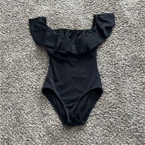 Victorias Secret Black One Piece Ruffle Swimsuit Size XS